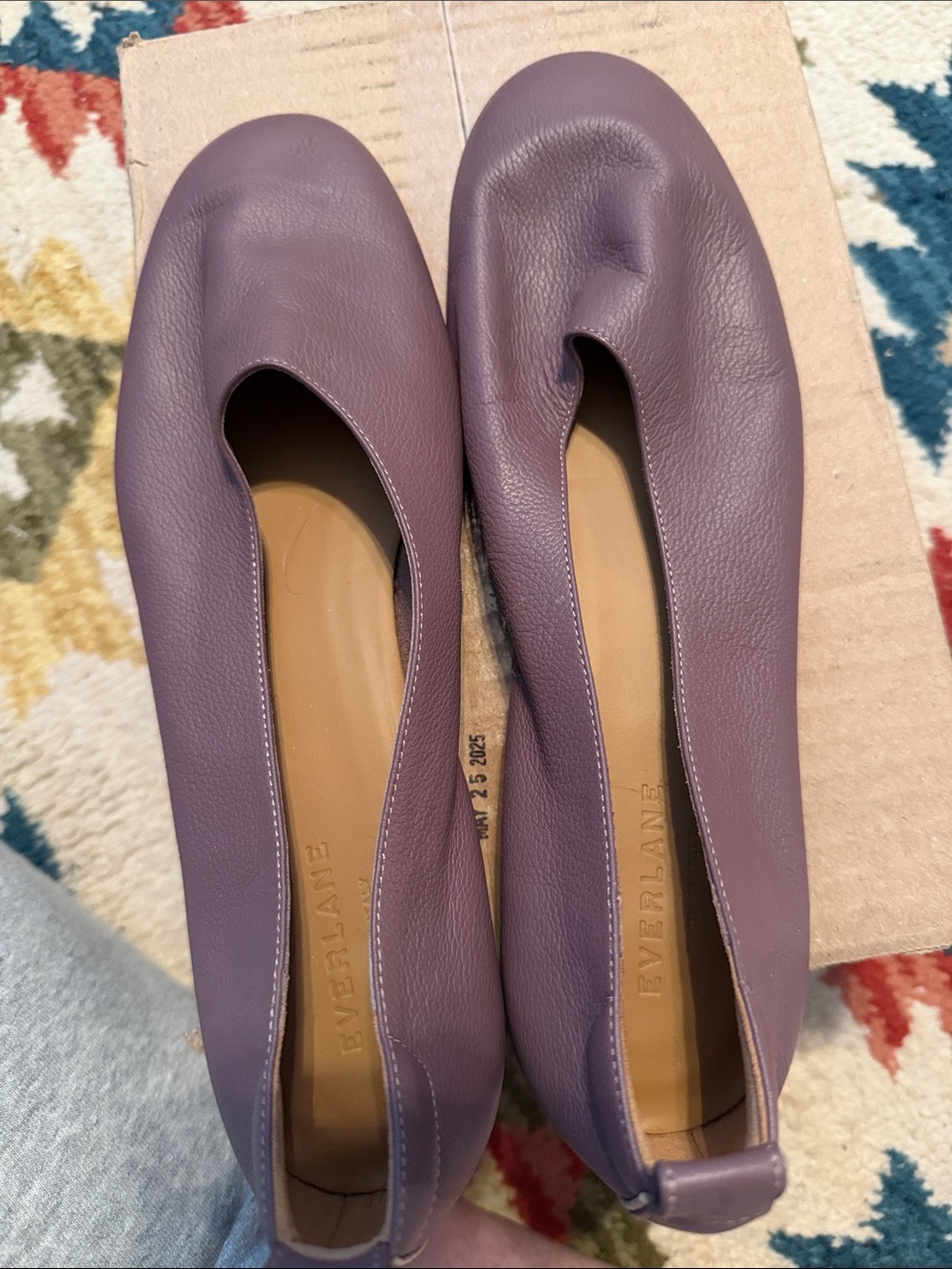 Everlane Leather Ballet Flats in Mauve - Picture 3 of 4